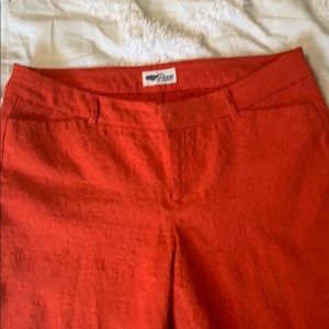 Orange textured Old Navy Pixie pants